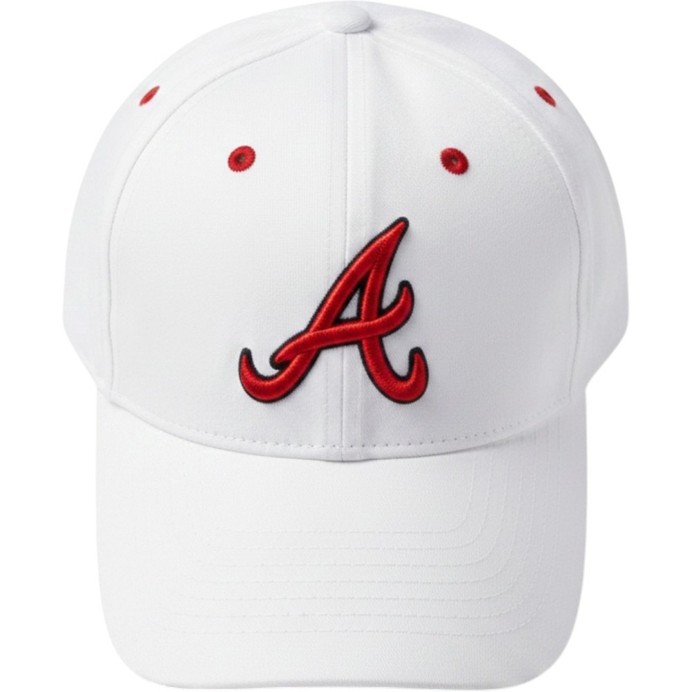New Era Atlanta Braves MLB Baseball Hat White Red Blue Adjustable OSFM Cap